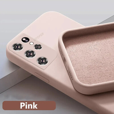 Γνήσια θήκη τηλεφώνου υγρής σιλικόνης για Samsung Galaxy S24 S23 S22 S21 S20 Ultra Plus FE A54 A53 A52 A73 5G 4G Soft Cover Funda