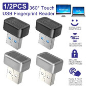 Cititor de cheie de amprentă USB FIDO U2F Scaner biometric de amprentă Windows Hello 360° Touch biometric Mini cheie de securitate Dongle