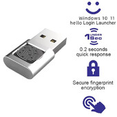 USB pirkstu nospiedumu lasītājs operētājsistēmai Windows 10/11 Sveiki klēpjdatora biometriskā skenera piekaramā slēdzene, bez paroles, pieteikšanās, atbloķēšanas modulis