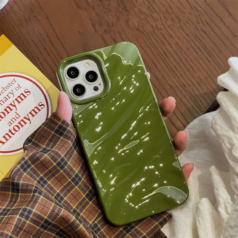 Modna telefonska torbica Ripple za Apple iPhone 15 13 11 12 14 Pro Max Plus, mekana silikonska maska za nabore, bombona boja, otporna na udarce