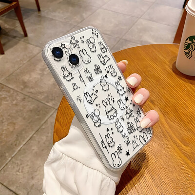 Modne naljepnice s crtanim filmovima M-Miffys- Magsafe Magnetic Phone Case za Samsung Galaxy S24 S23 S22 S21 S20 Plus Ultra 5G Kawaii Cover