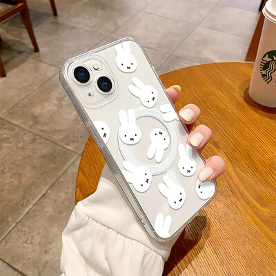 Modne naljepnice s crtanim filmovima M-Miffys- Magsafe Magnetic Phone Case za Samsung Galaxy S24 S23 S22 S21 S20 Plus Ultra 5G Kawaii Cover