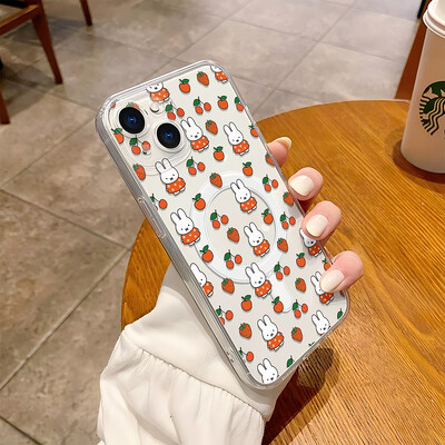 Modne naljepnice s crtanim filmovima M-Miffys- Magsafe Magnetic Phone Case za Samsung Galaxy S24 S23 S22 S21 S20 Plus Ultra 5G Kawaii Cover