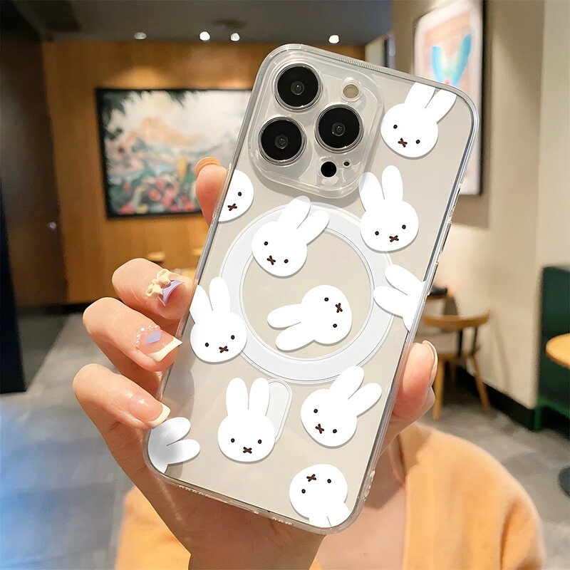 Modne naljepnice s crtanim filmovima M-Miffys- Magsafe Magnetic Phone Case za Samsung Galaxy S24 S23 S22 S21 S20 Plus Ultra 5G Kawaii Cover