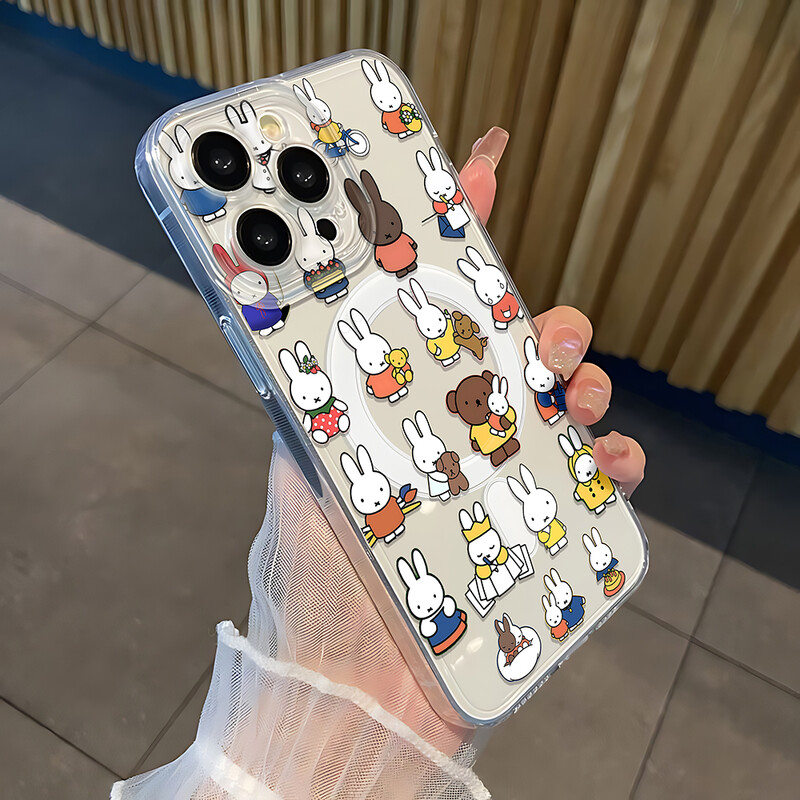 Modne naljepnice s crtanim filmovima M-Miffys- Magsafe Magnetic Phone Case za Samsung Galaxy S24 S23 S22 S21 S20 Plus Ultra 5G Kawaii Cover
