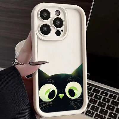 Cute Cartoon Cat μαλακή θήκη τηλεφώνου για iPhone 15 16 Pro Max Θήκες iPhone 14 13 12 11 Pro Max XS Max XR X 7 8 Plus Αντικραδασμικό κάλυμμα