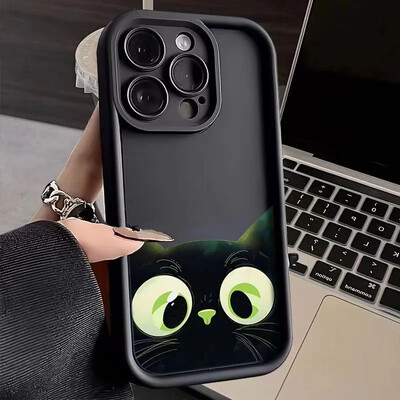 Cute Cartoon Cat μαλακή θήκη τηλεφώνου για iPhone 15 16 Pro Max Θήκες iPhone 14 13 12 11 Pro Max XS Max XR X 7 8 Plus Αντικραδασμικό κάλυμμα