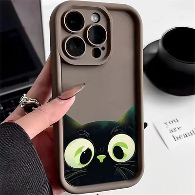 Cute Cartoon Cat μαλακή θήκη τηλεφώνου για iPhone 15 16 Pro Max Θήκες iPhone 14 13 12 11 Pro Max XS Max XR X 7 8 Plus Αντικραδασμικό κάλυμμα