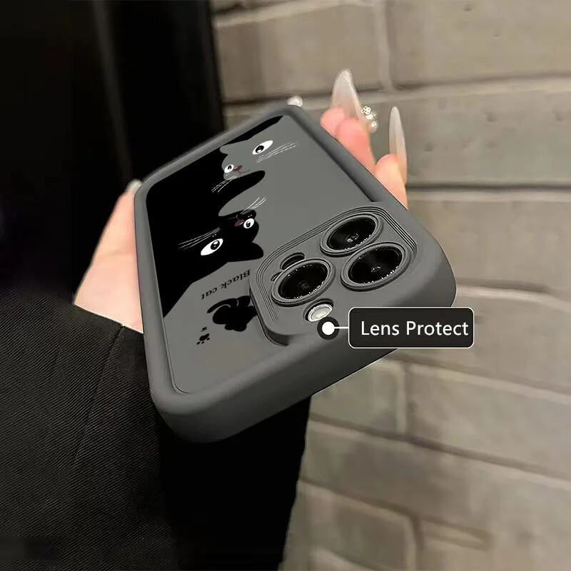 Slatka crtana mačka meka telefonska torbica za iPhone 15 16 Pro Max futrole iPhone 14 13 12 11 Pro Max XS Max XR X 7 8 Plus maska otporna na udarce