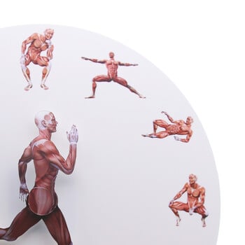 Human Body Art Anatomical Running Man Μινιμαλιστικό Ρολόι Τοίχου Ανδρική ανατομία Μυϊκή Μυϊκή Ρολόι Ρολόι Μύες σε δράση Ρολόι Ιατρική διακόσμηση