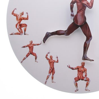 Human Body Art Anatomical Running Man Μινιμαλιστικό Ρολόι Τοίχου Ανδρική ανατομία Μυϊκή Μυϊκή Ρολόι Ρολόι Μύες σε δράση Ρολόι Ιατρική διακόσμηση