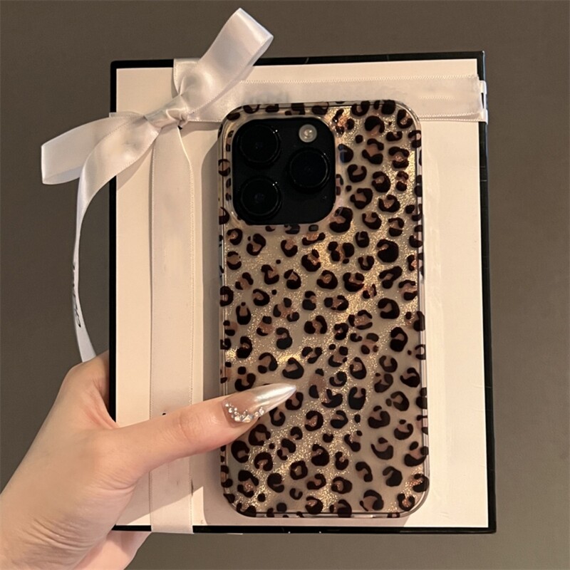 Korejska simpatična maska s uzorkom leoparda za iPhone 16 15 14 13 12 Pro Max 11 s elegantnim životinjskim uzorkom, mekana stražnja maska otporna na udarce Coque