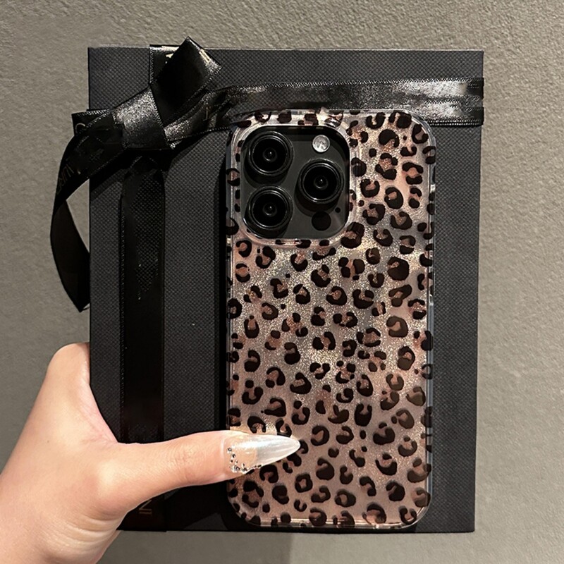 Korejska simpatična maska s uzorkom leoparda za iPhone 16 15 14 13 12 Pro Max 11 s elegantnim životinjskim uzorkom, mekana stražnja maska otporna na udarce Coque
