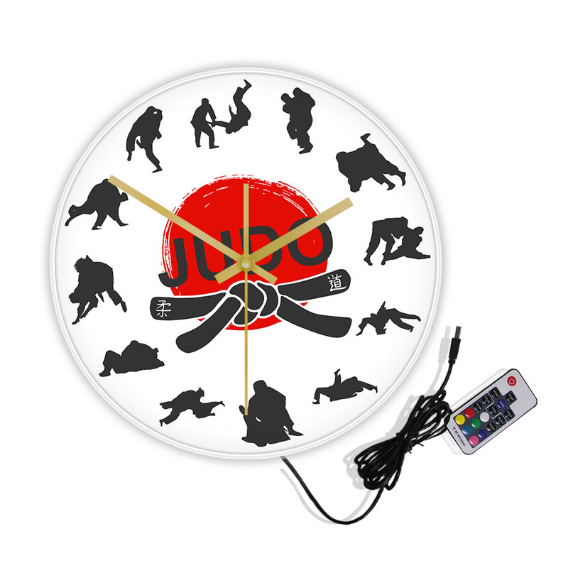Japanske borilačke vještine Judo zidni sat Soba za dječake Jiu-jitsu Sportske borbe Umjetnički dekor Viseći tihi sat koji ne otkucava Zidni sat