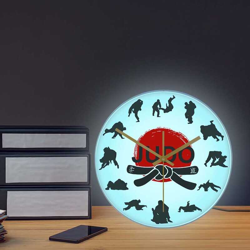 Japanske borilačke vještine Judo zidni sat Soba za dječake Jiu-jitsu Sportske borbe Umjetnički dekor Viseći tihi sat koji ne otkucava Zidni sat
