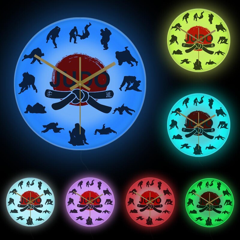 Japanske borilačke vještine Judo zidni sat Soba za dječake Jiu-jitsu Sportske borbe Umjetnički dekor Viseći tihi sat koji ne otkucava Zidni sat