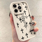 Black Cross Print telefoniümbris Xiaomi Redmi 13 4G 13C 12C Redmi Note 13 12 Pro Plus 5G 12S 11S 10S 10pro löögikindel pehme kate jaoks