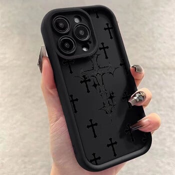 Θήκη τηλεφώνου Black Cross Print για Xiaomi Redmi 13 4G 13C 12C Redmi Note 13 12 Pro Plus 5G 12S 11S 10S 10pro Μαλακό κάλυμμα αντικραδασμικό