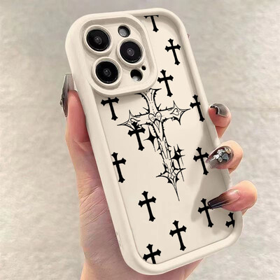 Black Cross Print telefontok Xiaomi Redmi 13 4G 13C 12C Redmi Note 13 12 Pro Plus 5G 12S 11S 10S 10pro ütésálló puha borításhoz