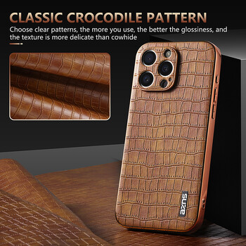 Θήκη για Apple iPhone 15 Pro MAX 15 Pro 15 Plus Κάλυμμα τηλεφώνου Luxury Crocodile Skin Series Θήκη για iPhone 15 Κάλυμμα τηλεφώνου Αντιολισθητικό