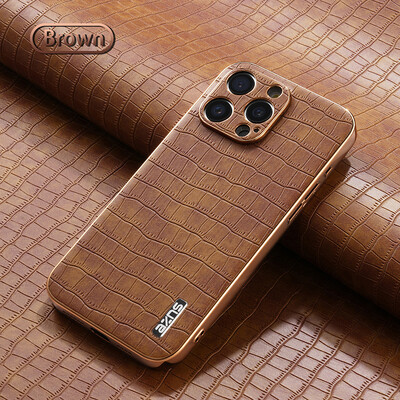 Θήκη για Apple iPhone 15 Pro MAX 15 Pro 15 Plus Κάλυμμα τηλεφώνου Luxury Crocodile Skin Series Θήκη για iPhone 15 Κάλυμμα τηλεφώνου Αντιολισθητικό