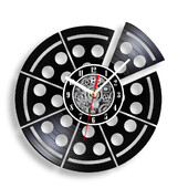 Talijanska hrana Umjetnost Pizza Vinilne ploče Zidni sat za pizzeriju Pizzerija Retro glazbeni album Dekor Laserski izrezani Longplay zidni sat