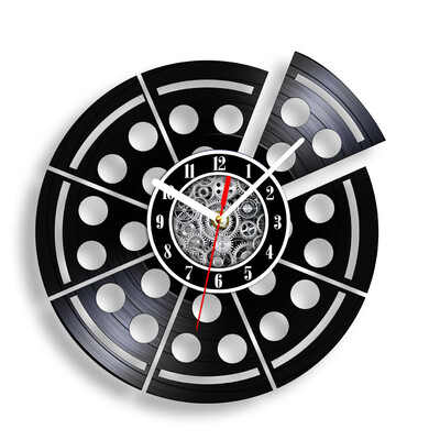 Talijanska hrana Umjetnost Pizza Vinilne ploče Zidni sat za pizzeriju Pizzerija Retro glazbeni album Dekor Laserski izrezani Longplay zidni sat