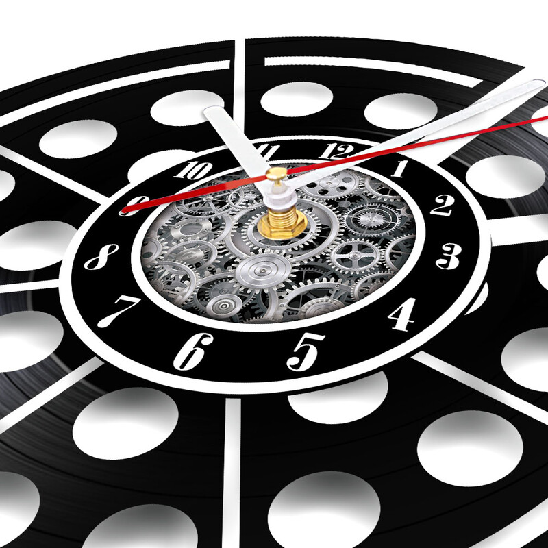 Talijanska hrana Umjetnost Pizza Vinilne ploče Zidni sat za pizzeriju Pizzerija Retro glazbeni album Dekor Laserski izrezani Longplay zidni sat