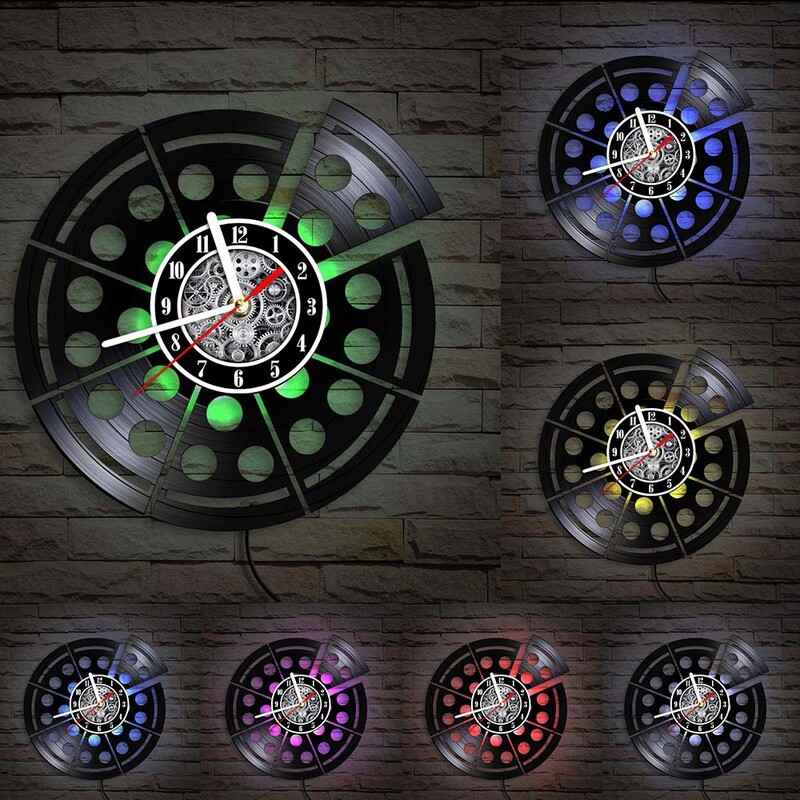 Talijanska hrana Umjetnost Pizza Vinilne ploče Zidni sat za pizzeriju Pizzerija Retro glazbeni album Dekor Laserski izrezani Longplay zidni sat