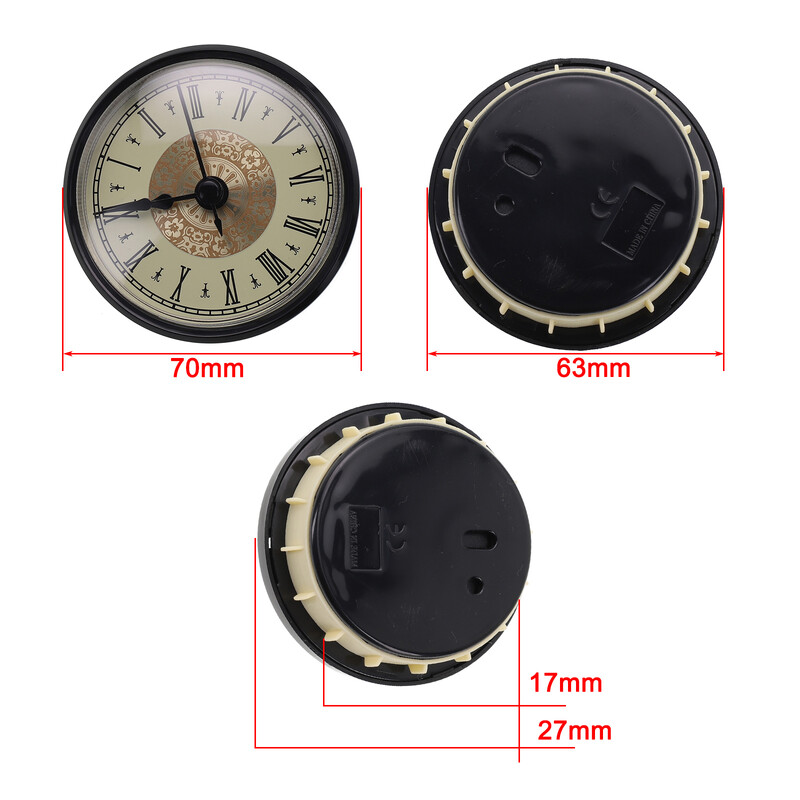 Satni mehanizam Kvarcni umetak sata Zaslon s arapskim rimskim brojevima od 70 mm Jednostavan za ugradnju Visokokvalitetni plastični metal