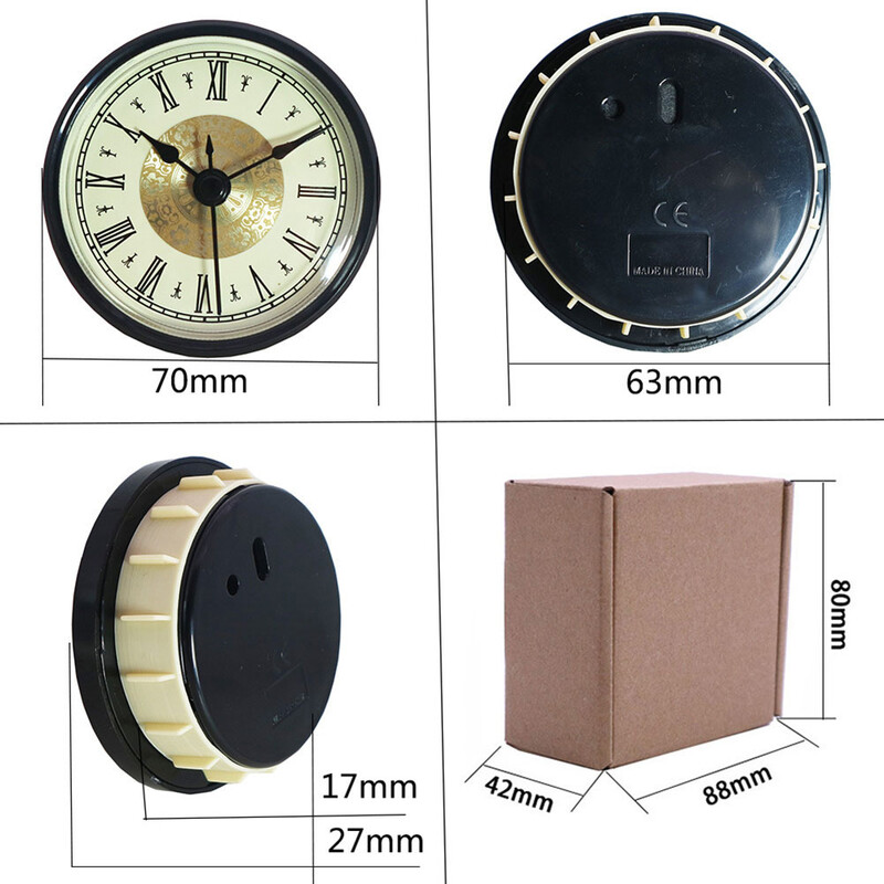 Satni mehanizam Kvarcni umetak sata Zaslon s arapskim rimskim brojevima od 70 mm Jednostavan za ugradnju Visokokvalitetni plastični metal