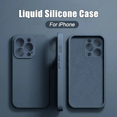 Luxus folyékony szilikon telefontok Apple iPhone 16 15 14 13 12 11 Pro Max Soft Case Ütésálló lökhárító védő telefonhoz Tartozékok