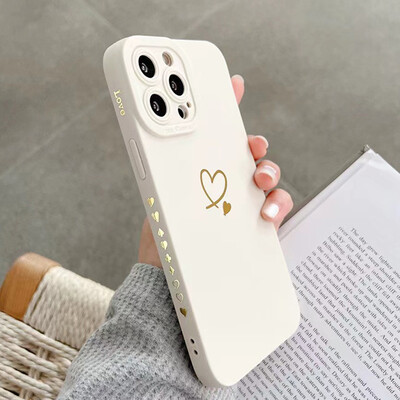 Love Heart Matte θήκη σιλικόνης για Samsung Galaxy A14 A34 A54 A13 A33 A53 A32 A52 5G S24 S23 Ultra S22 Plus S21 FE Note 20