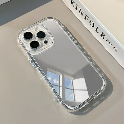 Fashion Mirror Ultra Thin Case για iPhone 15 14 13 Pro Max 11 12 X Xr Xs 8 7 Plus Make Up Απαλό κάλυμμα σιλικόνης ανθεκτικό στους κραδασμούς