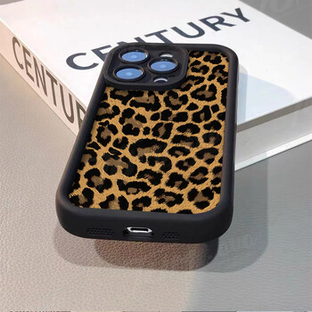 Χρυσή Leopard Silicone Δερμάτινη θήκη τηλεφώνου για Samsung Galaxy S24 Ultra S23 S22 S21 Plus FE A54 A34 A14 A73 A53 A33 Μαλακό κάλυμμα