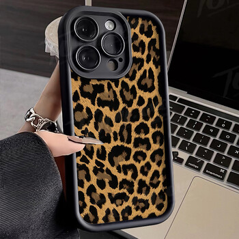 Χρυσή Leopard Silicone Δερμάτινη θήκη τηλεφώνου για Samsung Galaxy S24 Ultra S23 S22 S21 Plus FE A54 A34 A14 A73 A53 A33 Μαλακό κάλυμμα