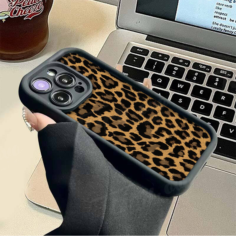 Zlatna leopard silikonska kožna maska za telefon za Samsung Galaxy S24 Ultra S23 S22 S21 Plus FE A54 A34 A14 A73 A53 A33 Soft Cover