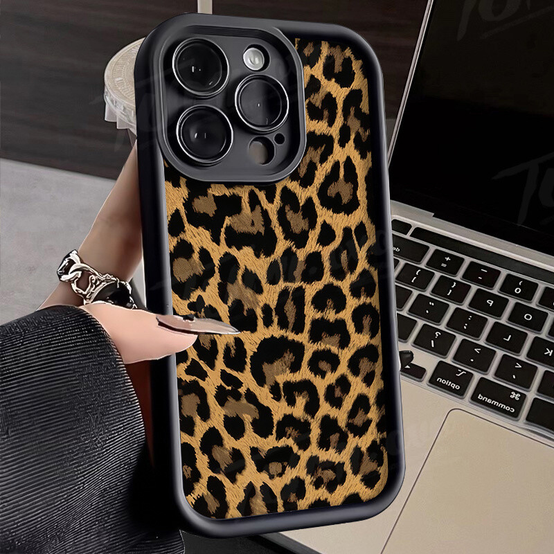 Zlatna leopard silikonska kožna maska za telefon za Samsung Galaxy S24 Ultra S23 S22 S21 Plus FE A54 A34 A14 A73 A53 A33 Soft Cover