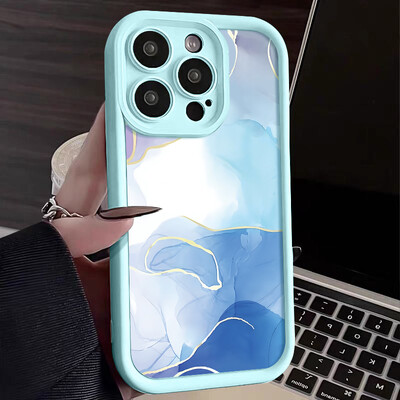 Πολύχρωμη μαρμάρινη θήκη για iPhone 16 15 14 Pro Max 13 12 Pro 11 15 Plus X XS XR 7 8 Candy Color Silicone Soft Phone Cover Fundas