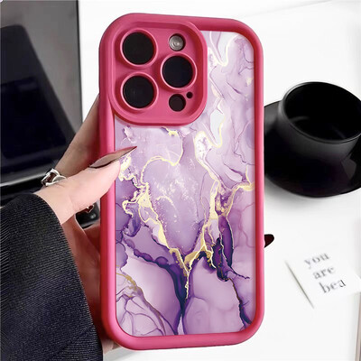 Πολύχρωμη μαρμάρινη θήκη για iPhone 16 15 14 Pro Max 13 12 Pro 11 15 Plus X XS XR 7 8 Candy Color Silicone Soft Phone Cover Fundas