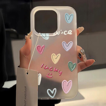 Θήκη τηλεφώνου Love Heart για iPhone 13 Θήκη για iPhone 11 15 16 12 14 Pro Max Mini Αντικραδασμική Ημιδιαφανές κάλυμμα Μαλακό Funda