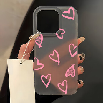 Θήκη τηλεφώνου Love Heart για iPhone 13 Θήκη για iPhone 11 15 16 12 14 Pro Max Mini Αντικραδασμική Ημιδιαφανές κάλυμμα Μαλακό Funda