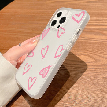 Θήκη τηλεφώνου Love Heart για iPhone 13 Θήκη για iPhone 11 15 16 12 14 Pro Max Mini Αντικραδασμική Ημιδιαφανές κάλυμμα Μαλακό Funda