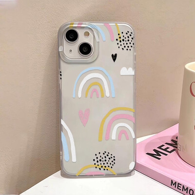 Love Heart telefonska torbica za iPhone 13 Torbica za iPhone 11 15 16 12 14 Pro Max Mini otporna na udarce, prozirna, prozirna, meka navlaka