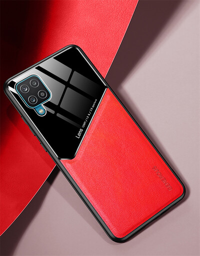 torbica za samsung a 12 kožna tekstura pixleglass auto magnetski držač telefonske maske za galaxy a12 mekani silikon otporan na udarce coque