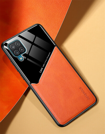 torbica za samsung a 12 kožna tekstura pixleglass auto magnetski držač telefonske maske za galaxy a12 mekani silikon otporan na udarce coque