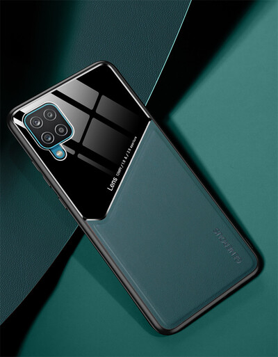 torbica za samsung a 12 kožna tekstura pixleglass auto magnetski držač telefonske maske za galaxy a12 mekani silikon otporan na udarce coque