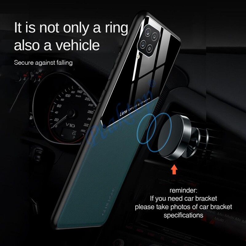 torbica za samsung a 12 kožna tekstura pixleglass auto magnetski držač telefonske maske za galaxy a12 mekani silikon otporan na udarce coque