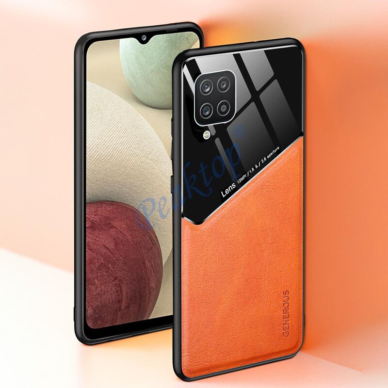 torbica za samsung a 12 kožna tekstura pixleglass auto magnetski držač telefonske maske za galaxy a12 mekani silikon otporan na udarce coque