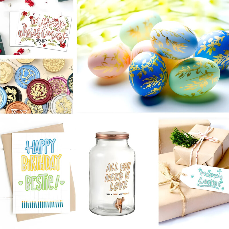 8/12/24 цвята Химикалки с контури с двойна линия, метални маркери с блясък, химикалки за писане за писане на коледни картички